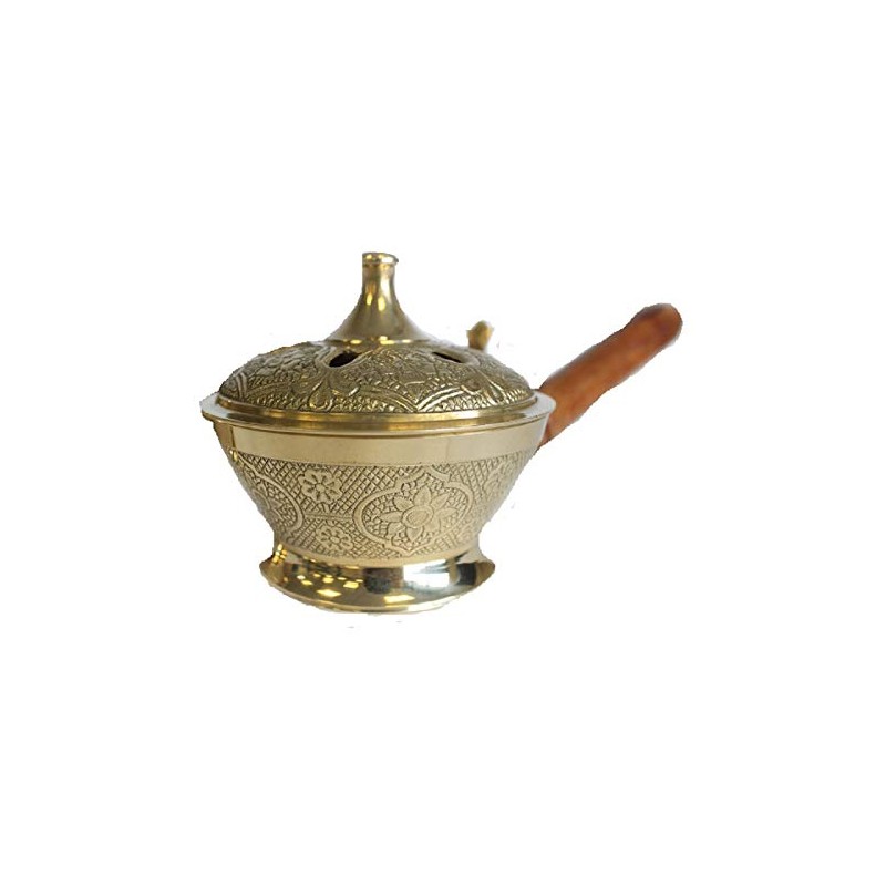 A & W Ornate Censer Incense Burner, Floral Flower Design,