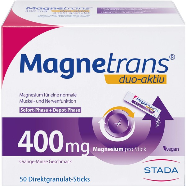 Magnetrans duo-aktiv 400 mg Magnesium Direktgranulat-Sticks, 50 pcs. Sachets