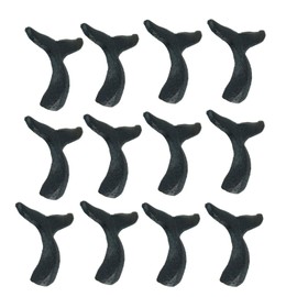Zeckos Set of 12 Coastal Navy Blue Cast Iron Whale Tail Drawer Pulls or Wall Hooks - Decorative Handles for Furniture, Kitchen Cabinets, and Bathroom, 2.25 Inches Long