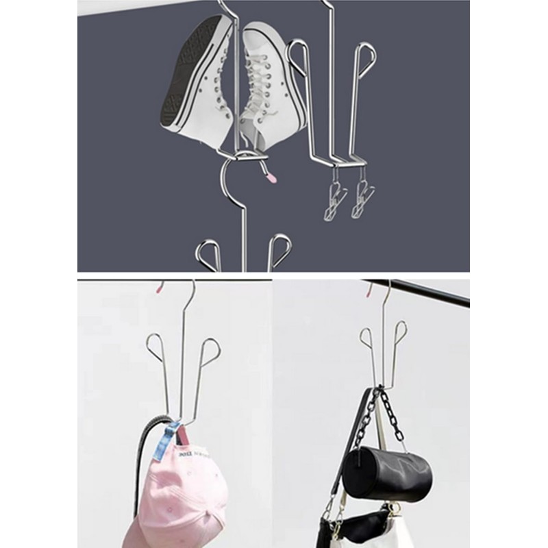 Leoyoubei 10 Pack Stainless Steel Shoes Hanger Drying Rack for