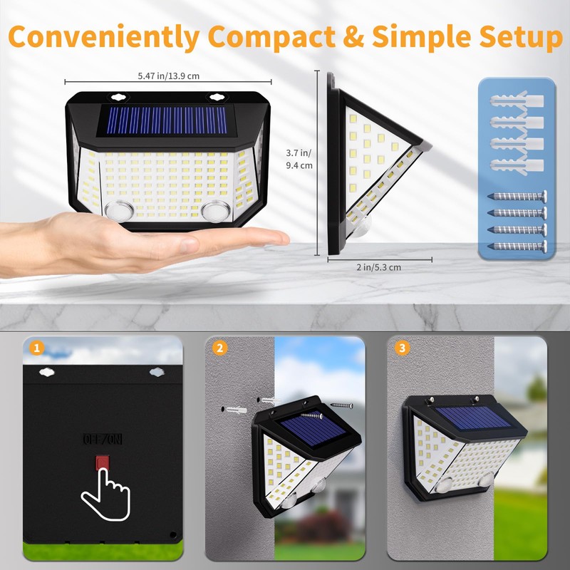 K KASONIC Solar Lights with Dual Sensor Outdoor 2