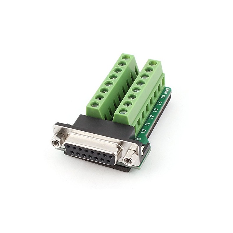 Sourcingmap DB15 D-SUB VGA 15pin Female Adapter Jack Terminal Break