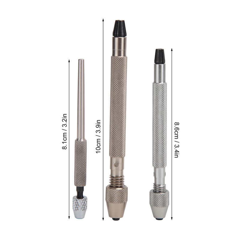 3pcs Professional Pin Vise Hand Drill Set Watch Repair Tool