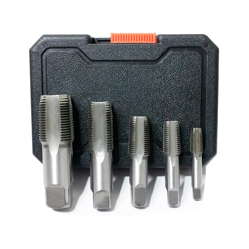 SQLMLZ 5-Piece NPT Pipe Tap Set,Sizes Includes 1/8", 1/4", 3/8",
