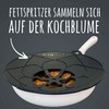 Kochblume das Original, Silikon Überkochschutz für Töpfe und Pfannen, Mikrowellen-Deckel,