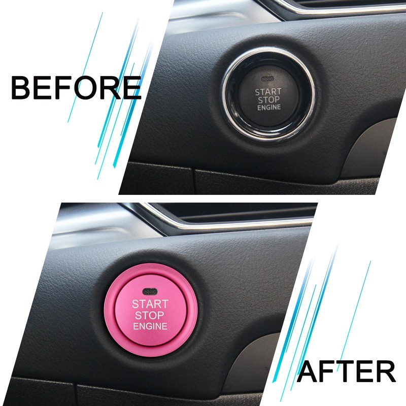 TOMALL Aluminum Engine Start Stop Push Button Cover Trim Compatible