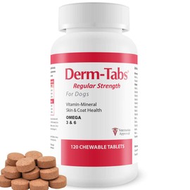 Pet Health Solutions DermTabs Regular Strength for Dogs Natural Oil, Vitamins, Minerals, and Antioxidants Support He