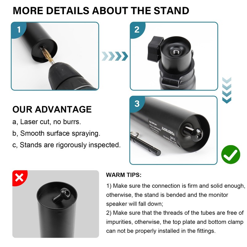 Vondynote Studio Monitor Stands Pair Heavy Duty Desk Clamp Speaker