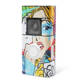 MightySkins Carbon Fiber Skin Compatible with Ring Video Doorbell Plus - Cartoon Mania | Protective, Durable Textured Carbon Fiber Finish | Easy to Apply
