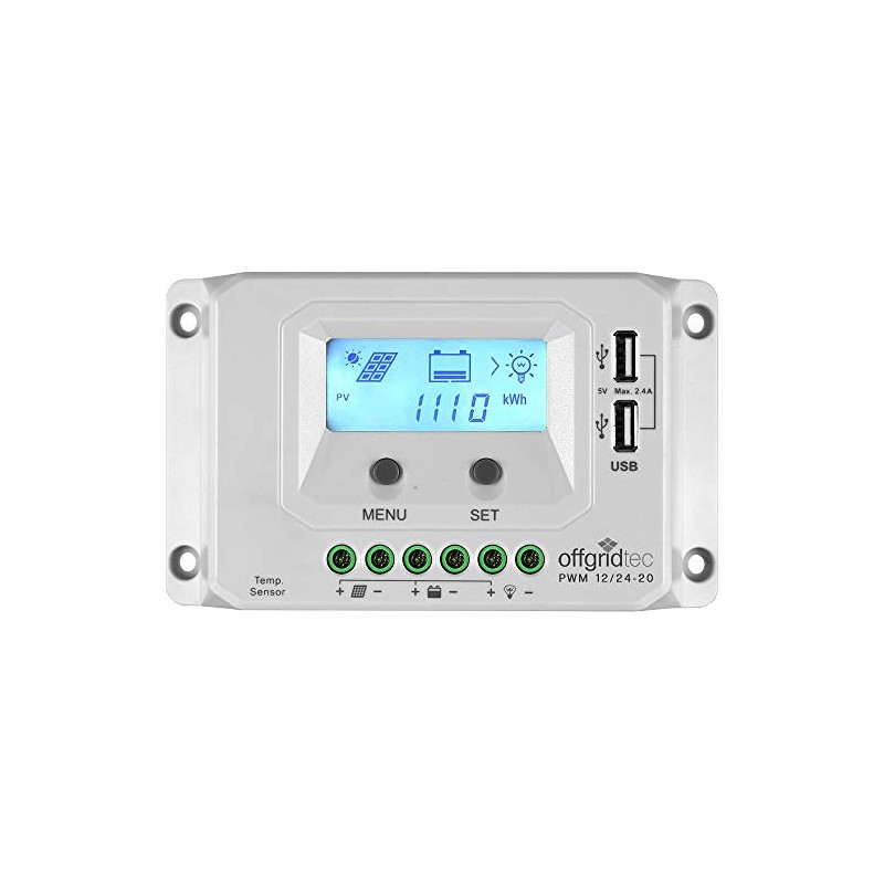 Offgridtec® PWM Pro charge controller series 12V / 24V, 10A