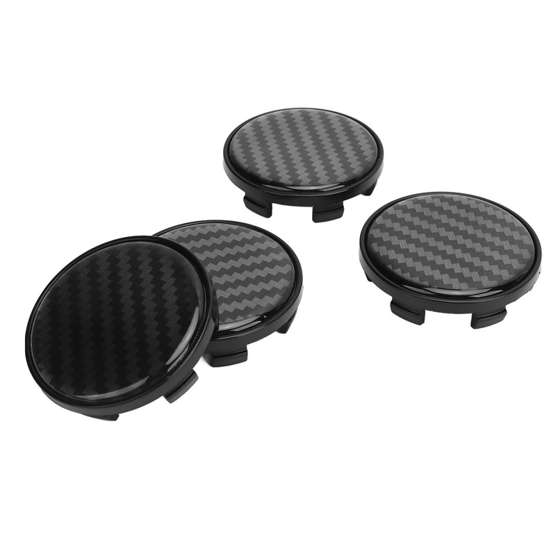 4pcs Wheel Center Caps Plastic Universal Carbon Fiber Style Center