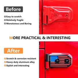 RERPRO JL Aluminum Door Hinge Kit Compatible with 2018-2025 Jeep Wrangler JL JLU Gladiator JT Unlimited Rubicon Sahara Sports Accessories, Original Factory Hinges Sleeve Replacement, 8Pcs, Color Red