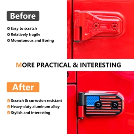 RERPRO JL Aluminum Door Hinge Kit Compatible with 2018-2025 Jeep Wrangler JL JLU Gladiator JT Unlimited Rubicon Sahara Sports Accessories, Original Factory Hinges Sleeve Replacement, 8Pcs, Color Red