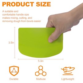 3 piezas de raspador de masa de alimentos, herramienta de corte de repostería de cocina multiusos de plástico, raspador de tazón flexible con borde cu
