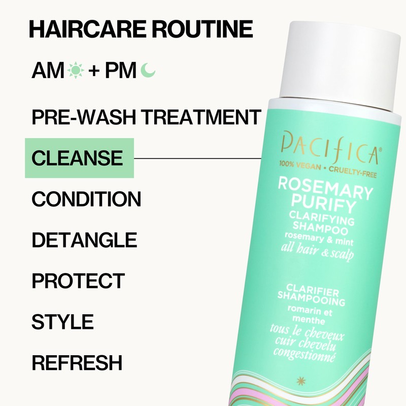 Pacifica Clarifying Shampoo – Rosemary Purify Invigorating Shampoo w/Soothing Mint