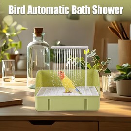 Bird Shower Bath | Cage Fountain Shower Head with Running Water | Automatic Parakeet Bathing Accessories, Pet Pool Toy for Lovebirds, Cockatiels