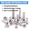 Glarks 510Pcs Metric M3 M4 M5 304 Stainless Steel Flat