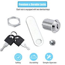 Litensh 25mm Security Mailbox Lock, Mailbox Lock, Cabinet Drawer Cam Lock, Toolbox Door Cabinet Locks with Key Equal (2, 25mm)