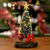 Christmas Tree in Glass Dome LED Glass Cover Ornaments Cedar