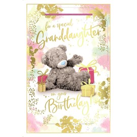 GRANDDAUGHTER Birthday Me To You 3D Holographic Hologram Bear Teddy Birthday Card