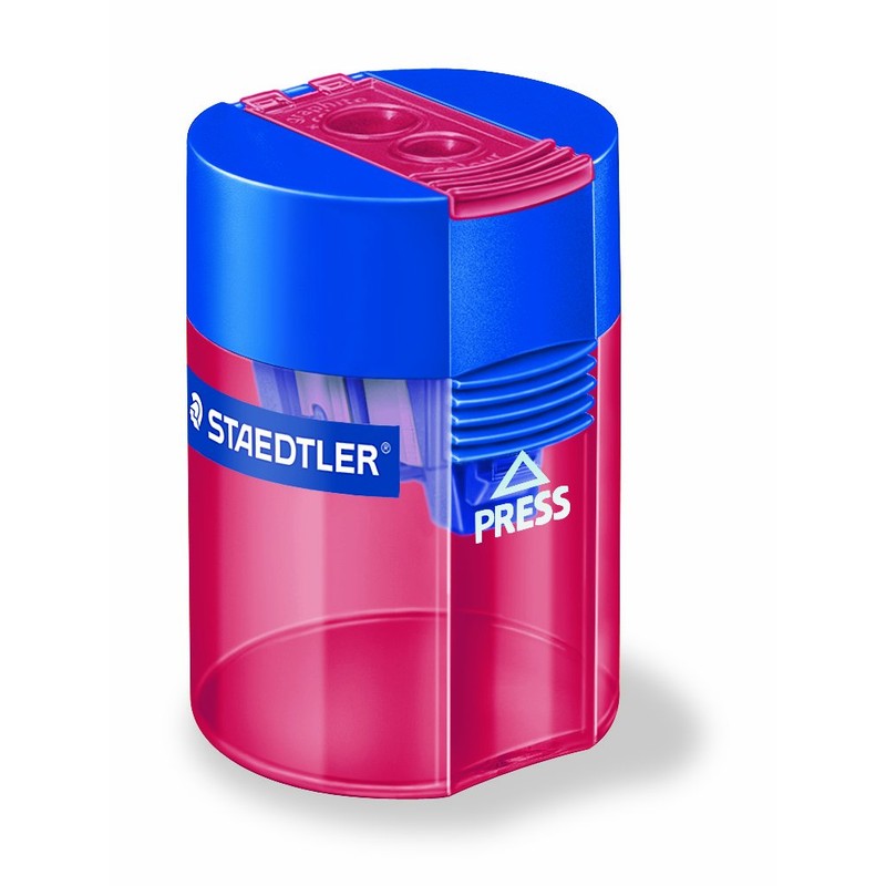STAEDTLER 512 006 Round Double-Hole Tub Sharpener for Graphite &