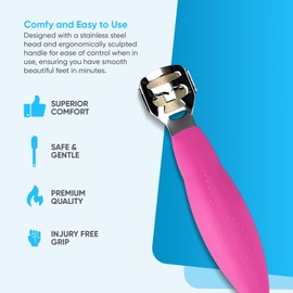 YNR Callus Remover for Feet - Foot File Corn & Callus Remover, Pedicure Tool Includes 10 Replacement Heads, Heel Scrubber & Scraper, Corn Remover for Feet | (Pink)