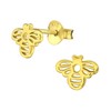 Monkimau Girls' Earrings Bee Stud Earrings Made of 925 Sterling