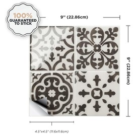 SMART TILES Peel and Stick Backsplash - 5 Sheets of 9" x 9" - 3D Adhesive Peel and Stick Tile Backsplash for Kitchen, Bathroom, Wall Tile