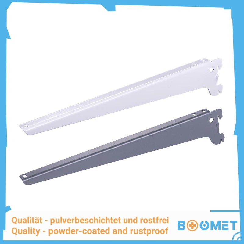 BOOMET Shelf Brackets Right and Left White 18 cm 4