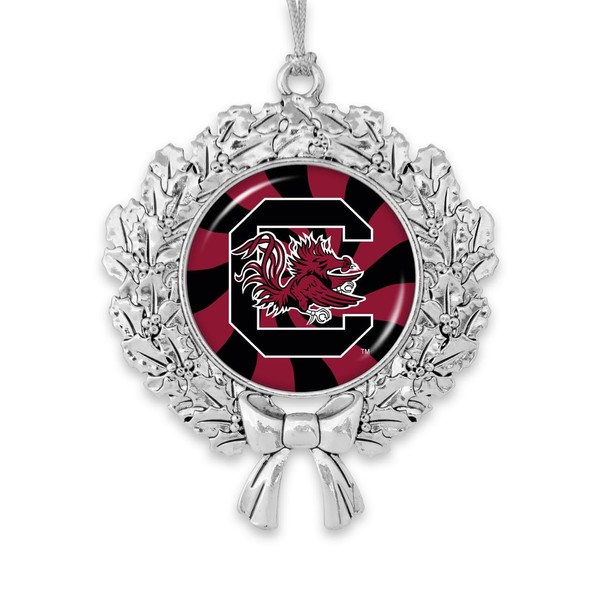 From the Heart South Carolina Wreath Ornament with Peppermint Swirl