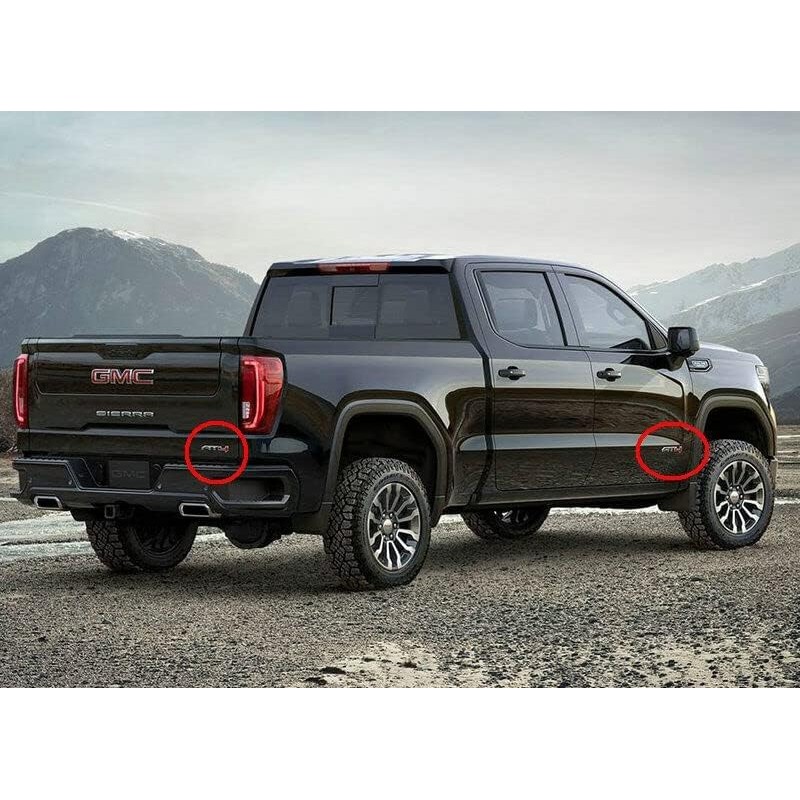 AT4 Badge Emblems 3-Piece in Black for 2021-2023 GMC Yukon,