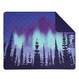 Weatherproof Vintage Portable Picnic Blanket (60in x 72in) - Foldable & Sandproof Beach & Camping Blanket - With Carry Strap (Stars)