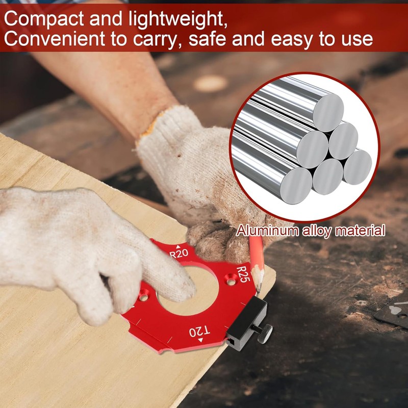 7pcs Radius Jig Router Template,Arc Chamfering Formwork,Arc Chamfer Positioning Tool,3