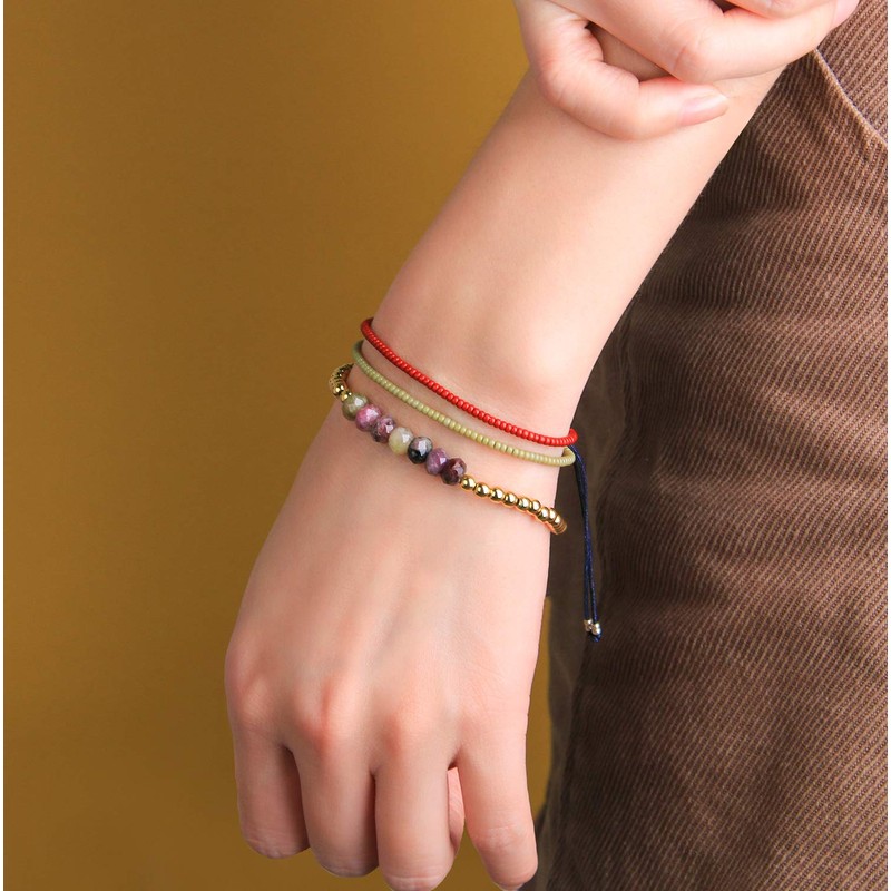 Colorful Friendship Bracelets Beaded Thin Strand Bracelets Women Fashion Jewelry