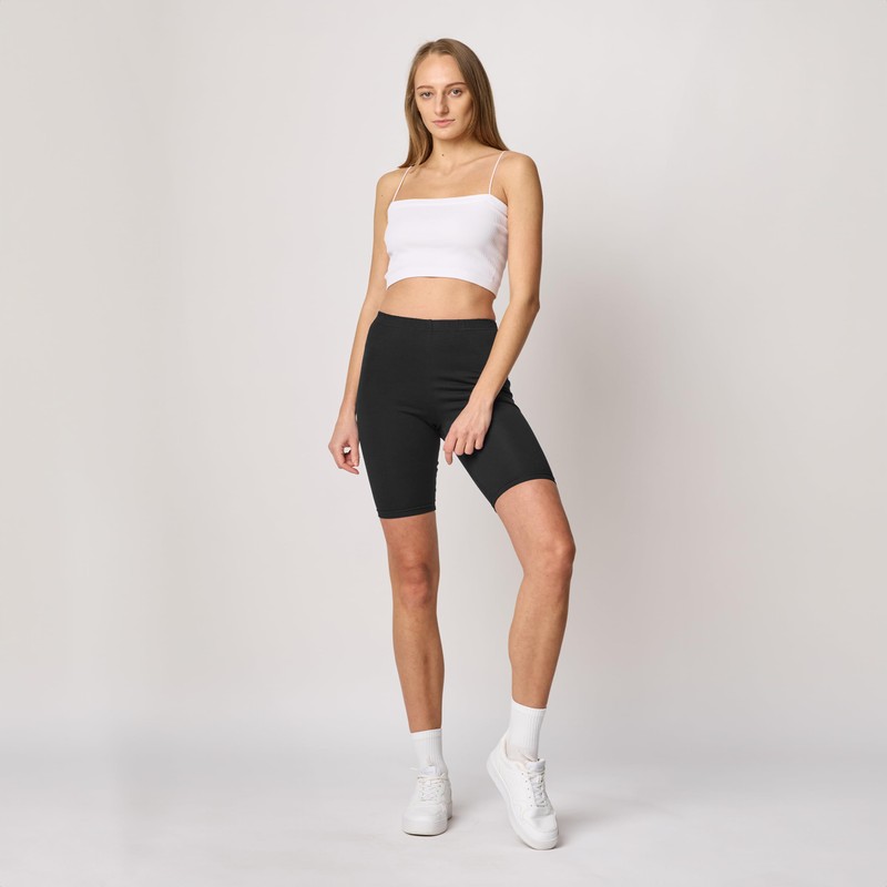 Merry Style MS10-200 Women's Cotton Short Leggings - Black ,