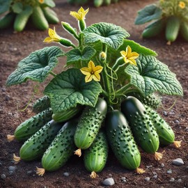 Cucumber Bush Gift Seeds – Open-Pollinated | 40–45 Days to Harvest | Compact, High-Yielding Cucumber for Small Gardens & Containers
