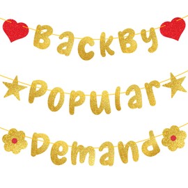 TaoBary Welcome Back Banner Back by Popular Demand Gold Glitter Banner Welcome to Work Decorations Funny Homecoming Party Supplies Family Office Decor, Supplies, Ideas, and Gifts(Gold)