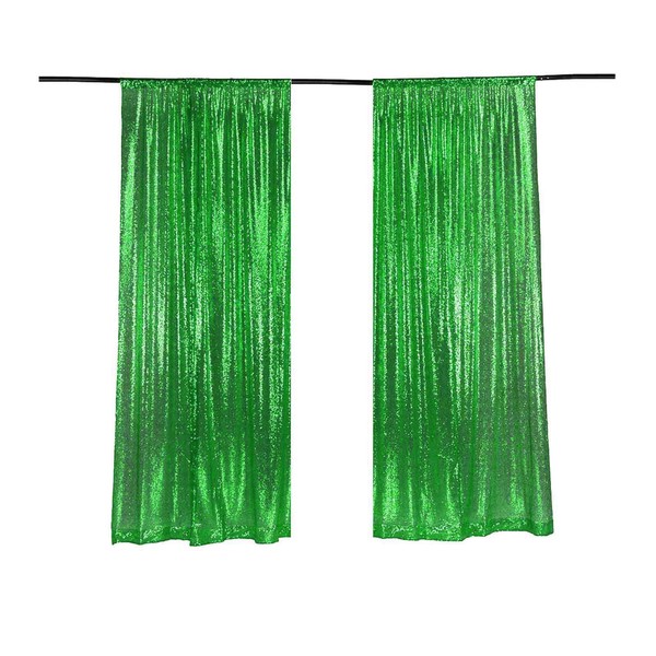 LQIAO Sequence Backdrop Curtain Panel 2 Pieces 2FTx8FT Apple Green