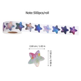 TEHAUX 1500 Piezas Pegatinas de Estrellas, 2.5cm Autoadhesivas Pegatinas De Recompensa De Estrellas Rollo, Calcomanías Para Niños, Decoración De Habitaciones, Libros, Manualidades, Estudiantes