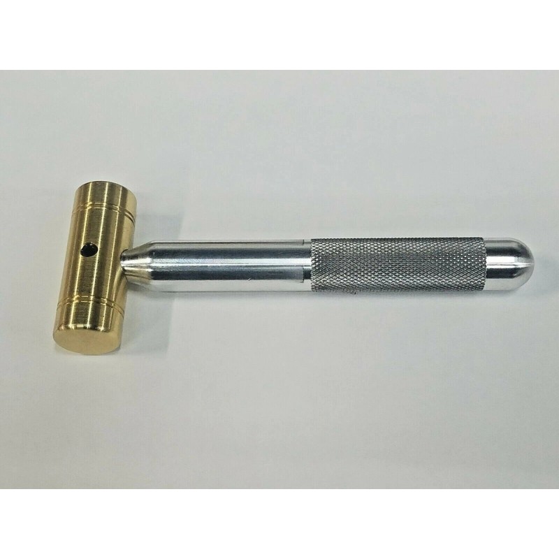 PTC 4 OZ. SMALL BRASS HAMMER KNURLED 5/8" ALUMINUM HANDLE