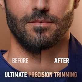 Recortadora de barba King C. Gillette PRO con 40 ajustes de longitud de barba en pasos precisos de 0.020 in, diseño inalámbrico y 1 recortador, 1 cepi