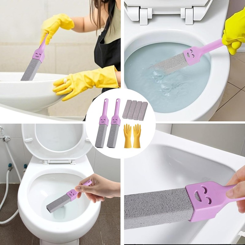 6 Stück teiliger Bimsstein Toilettenreiniger mit 2 Griffen, und EIN