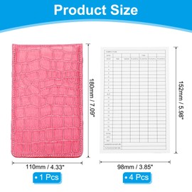 PATIKIL Golf Scorecard Holder, Leather Yardage Book Cover Golf Leather Scorecard with 4 Pcs Golf Score Sheets and Pencil Loop for Golfers Golf Club Golf Club Accessories, Pink