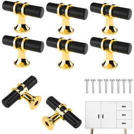 Stainless steel door knobs, knobs suitable as replacement part, golden furniture handles and furniture knobs - T-shaped gold kitchen cabinet wardrobe knob, gold furniture knobs, cabinet knobs, drawer