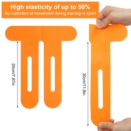 Pack of 10 PreCut Kinesiotapes, Kinesiotapes, Pre-Cut Skin-Friendly Physio Tape for Knee Pain with Perfect Wearing Comfort, Waterproof and Elastic (Orange)