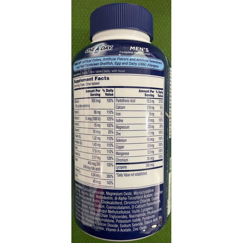 ONE A DAY MEN'S MULTIVITAMIN MULTIMINERAL SUPPLEMENT 300 TABLETS
