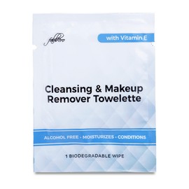 FabbPro Cleansing & Makeup Remover Towelette with Vitamin E – Alcohol-Free Heavy Face Cleansing Wipes – Exfoliating Makeup Remover Wipes – Biodegradable & Eco Friendly Make up Remover Face Wipes - Pack of 50