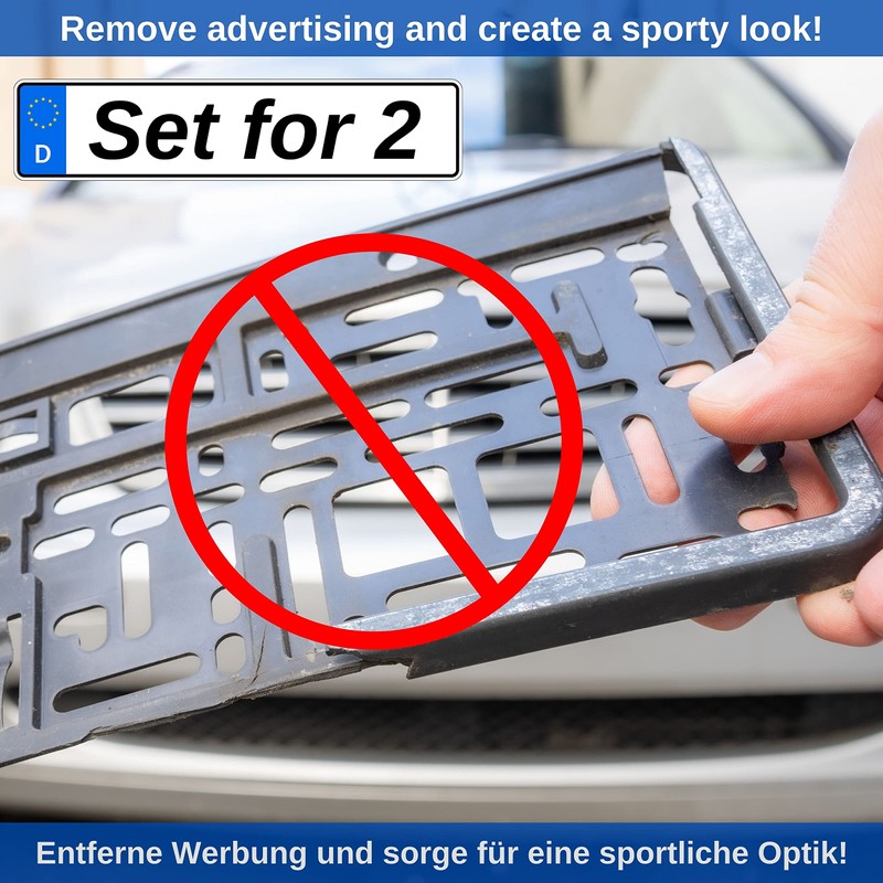 Frameless Velcro Number Plate Holder, for Two Number Plates, Provides
