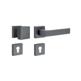 Gedotec Change Fitting Aluminium Door Handle Room Door Fitting Anthracite Button Handle Push 1317 PZ Profile Cylinder Door Handle Antique Vintage 1 Design Knob Set Including Mounting Material