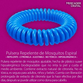 Mercader Digital Pulsera Repelente Mosquitos Citronela Natural Zancudo Moscos
